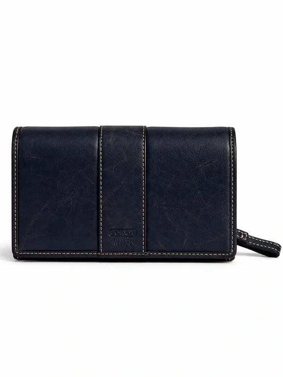 Coach Legacy Blue Leather Wallet USA vintage Clutch Y2K - Picture 12 of 12